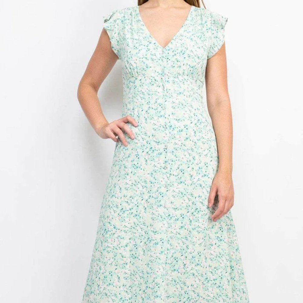 Sage Collective - Cap Sleeve Floral Casual Dress - US Size 10